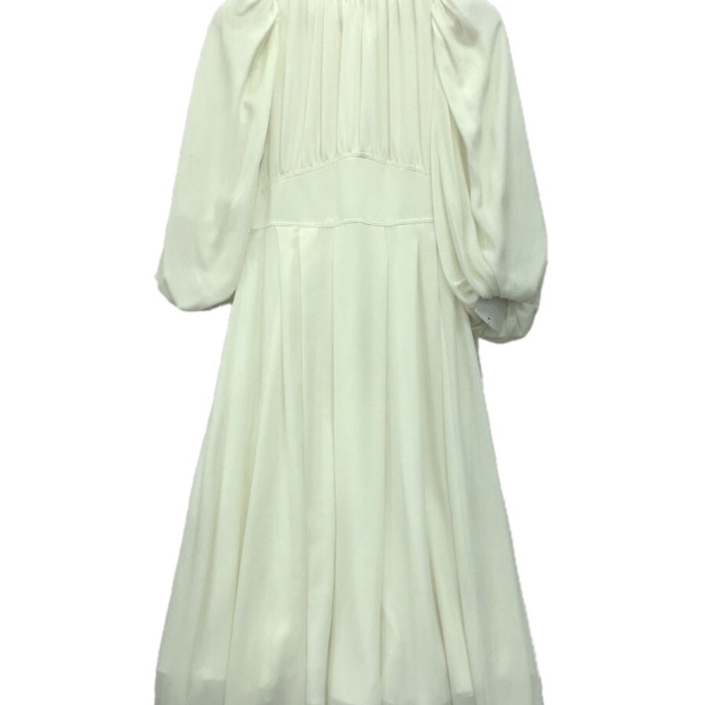 Ford NWT Ivory Puff Sleeve Pleated Midi Dress Size US2-4 EU34－36 Japanese